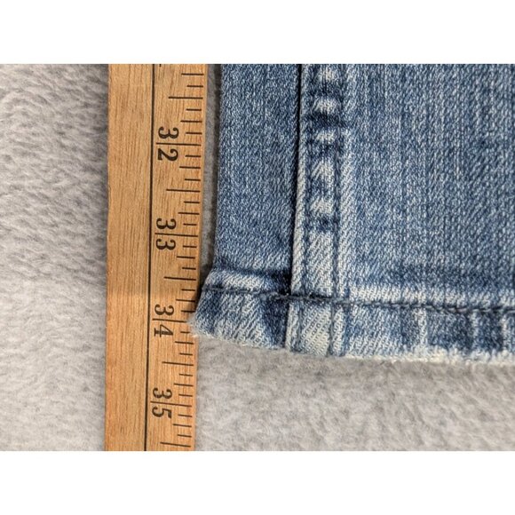 Miss Me Jeans Womens Size 29 Blu eDistressed Faded Whiskers Classic Flared Boho - Picture 9 of 16